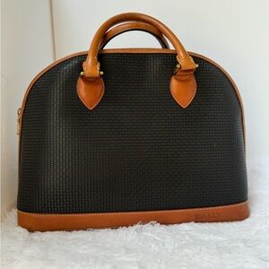 Bally Classic Alma Style in Black and Tan Leather Handbag